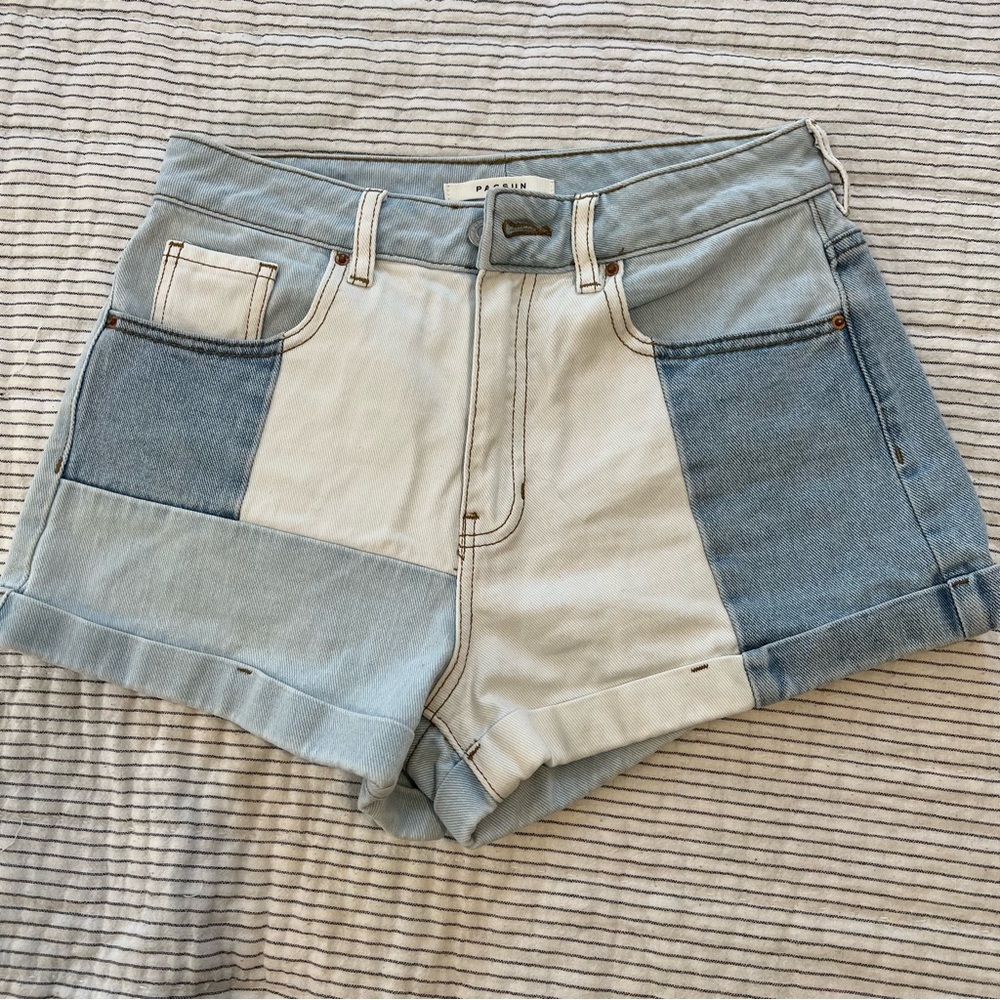 PacSun Patchwork Denim Mom Shorts 26